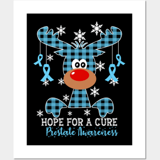 Reindeer Hope For A Cure Prostate Awareness Christmas Posters and Art